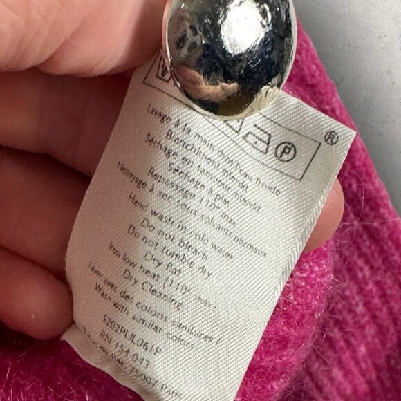 Sezane Trudy Ribbed Knit Sweater Pink Size Medium French Buttons Mohair Wool M - Picture 10 of 14